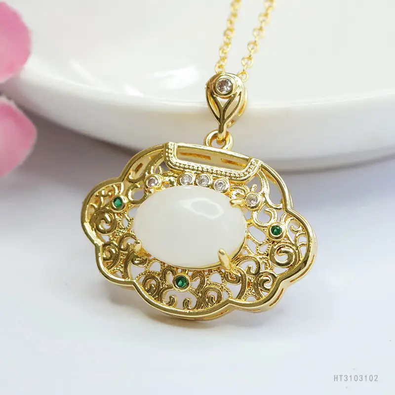 Guan Yu Hetian Jade Pendant with Ruyi Lock Design