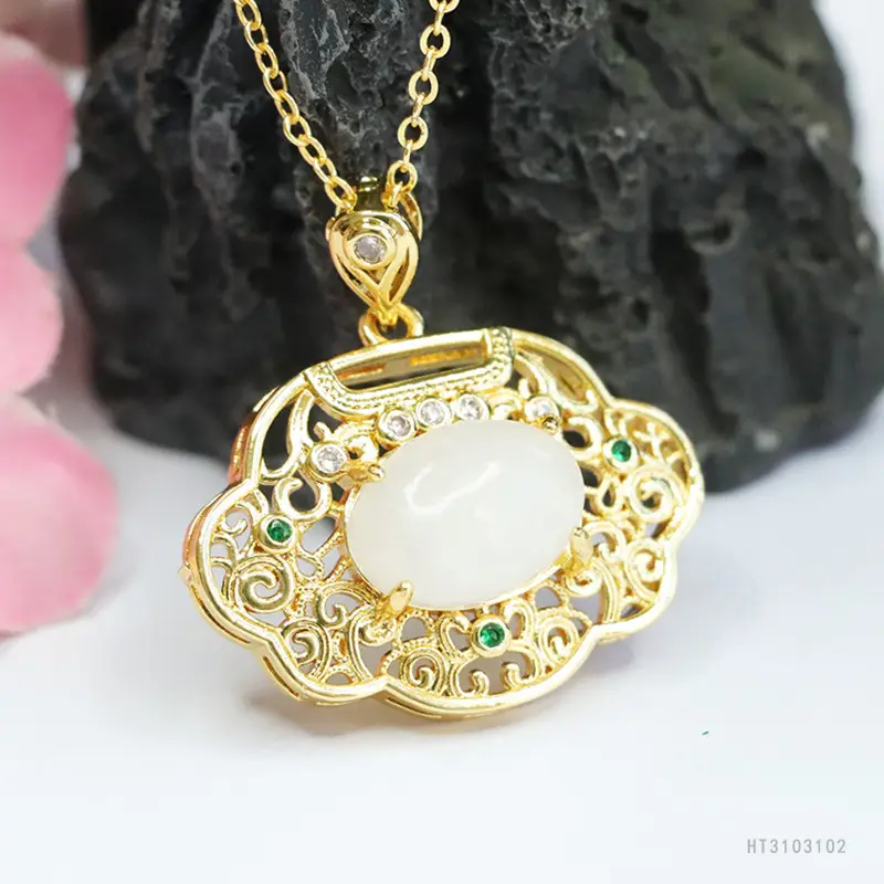 Guan Yu Hetian Jade Pendant with Ruyi Lock Design