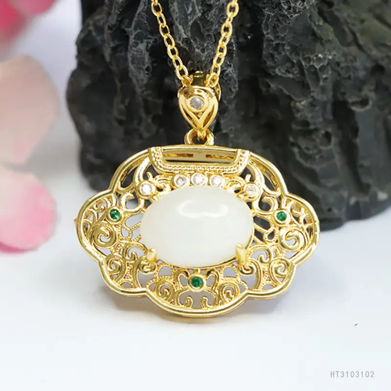 Guan Yu Hetian Jade Pendant with Ruyi Lock Design — feature 7