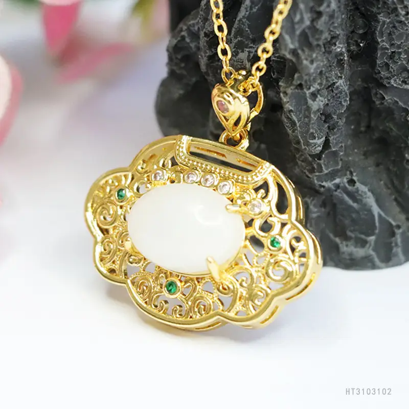 Guan Yu Hetian Jade Pendant with Ruyi Lock Design — feature 8