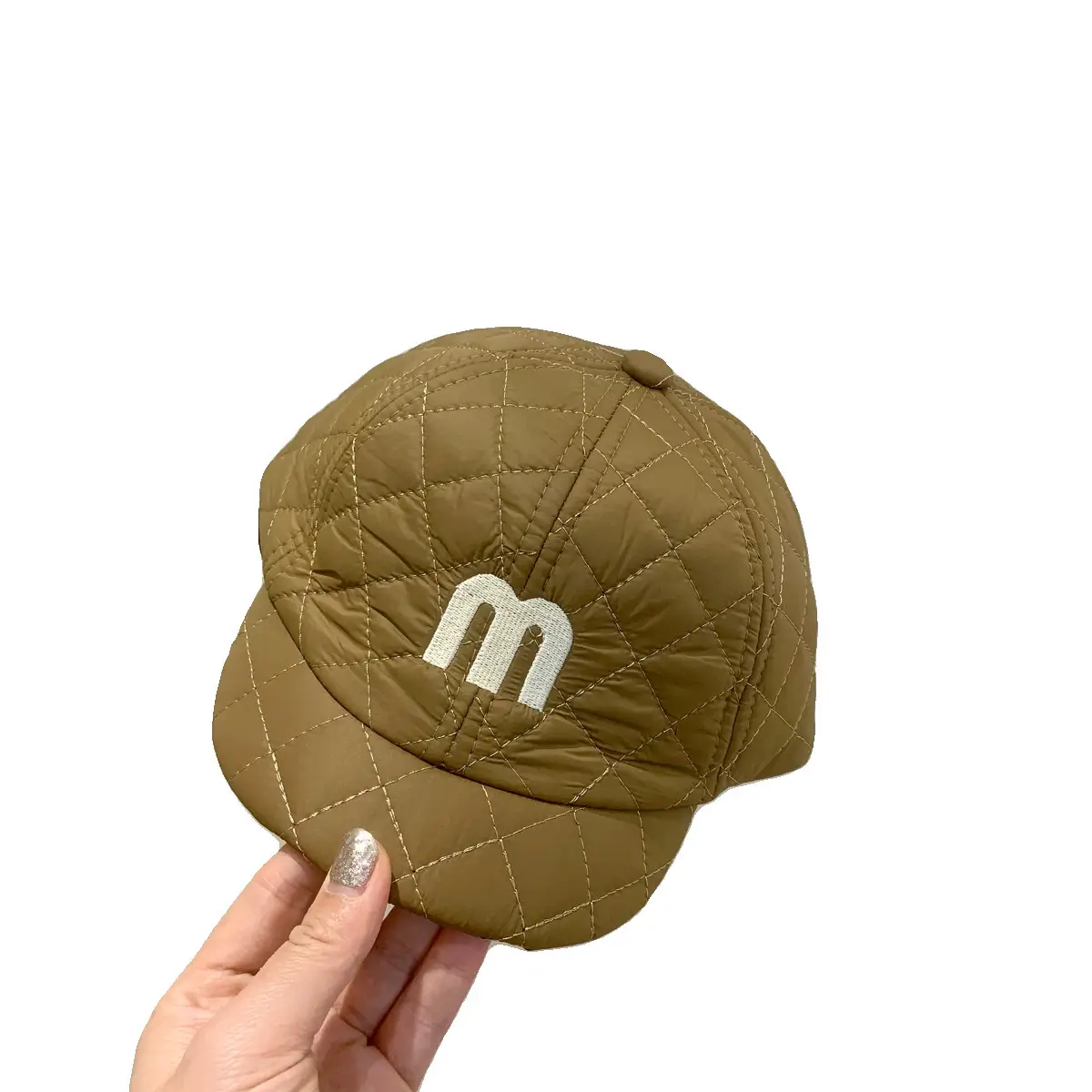 Baby Warm Quilted Cap with M Logo Autumn Winter - Image 11