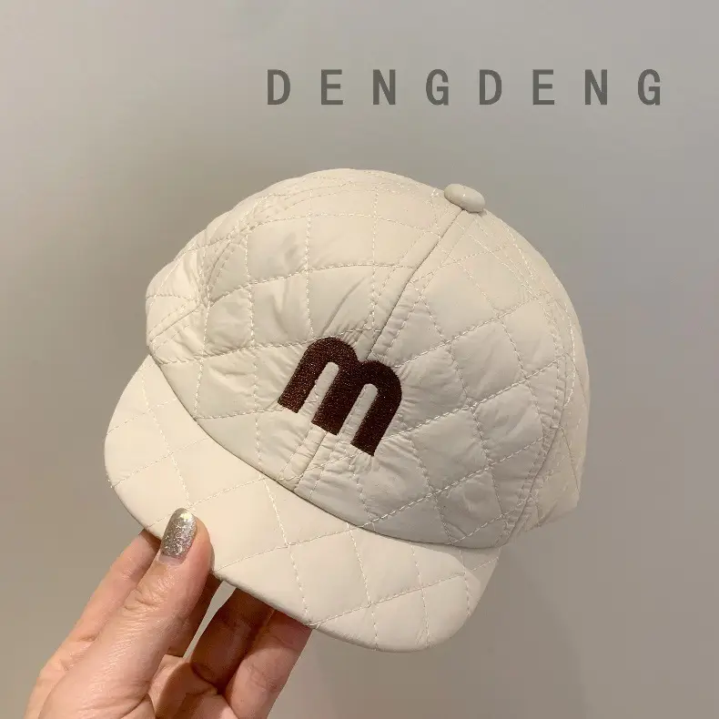 Baby Warm Quilted Cap with M Logo Autumn Winter — feature 6