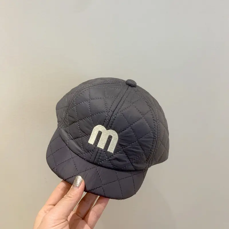 Baby Warm Quilted Cap with M Logo Autumn Winter - Image 2