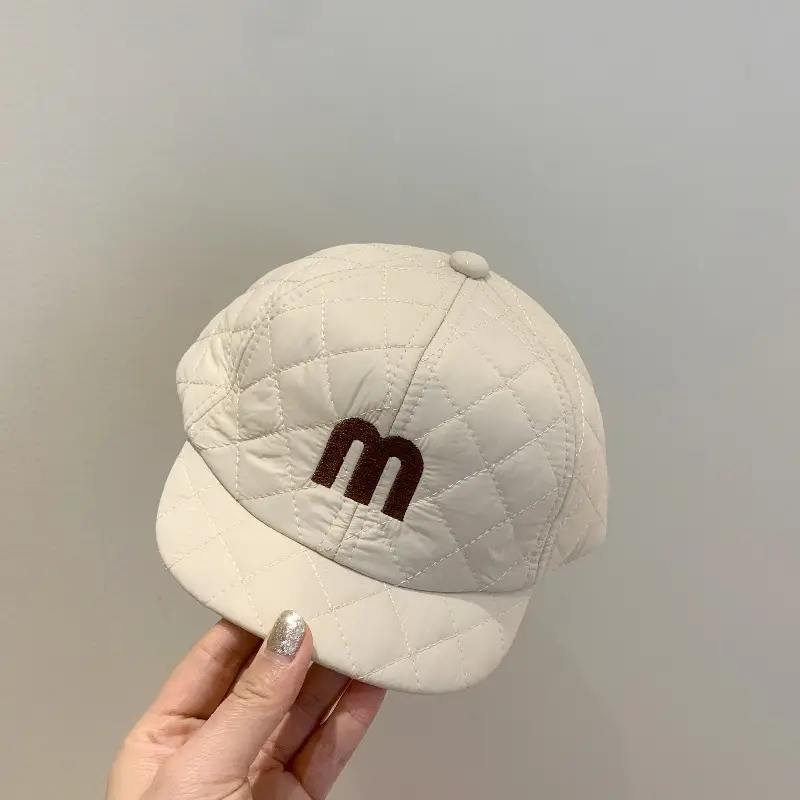 Baby Warm Quilted Cap with M Logo Autumn Winter - Image 3