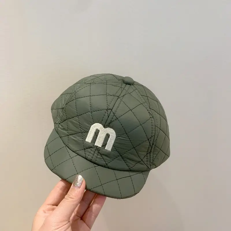 Baby Warm Quilted Cap with M Logo Autumn Winter - Image 4