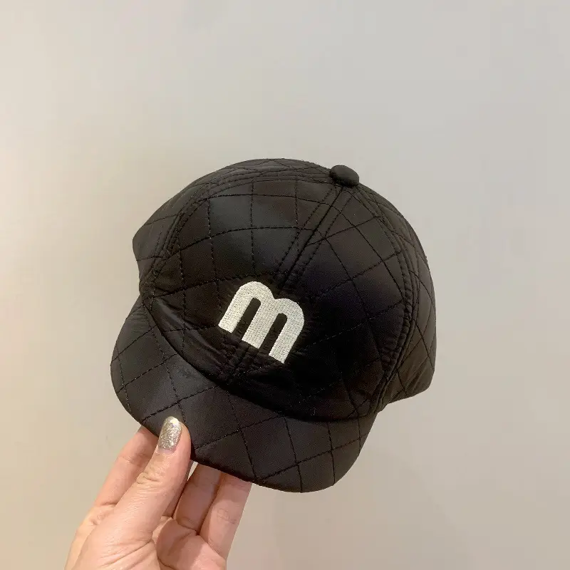 Baby Warm Quilted Cap with M Logo Autumn Winter - Image 5