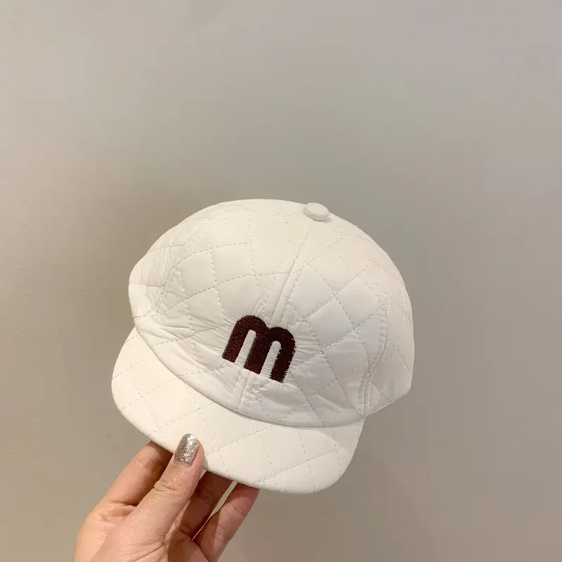 Baby Warm Quilted Cap with M Logo Autumn Winter - Image 6