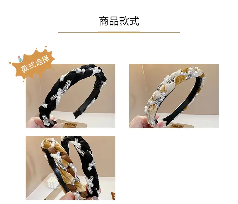 2024 Winter Celebrity Headband with Pearl & Gold Embellishment — feature 16