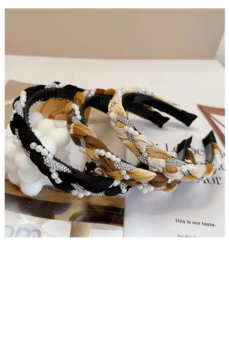 2024 Winter Celebrity Headband with Pearl & Gold Embellishment — feature 24