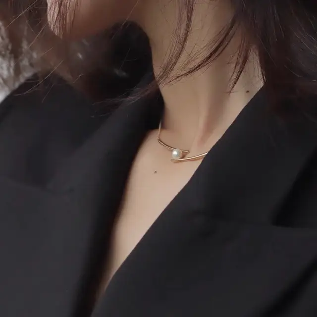 14K Gold Pearl Necklace for Women