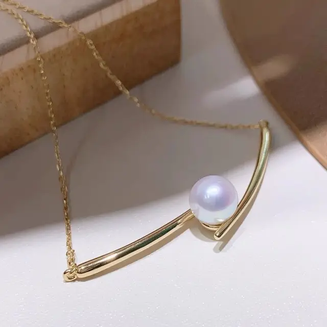 14K Gold Pearl Necklace for Women