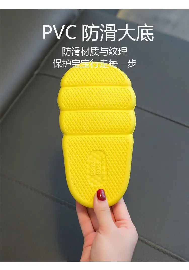 Cute children's waterproof cotton slippers dinosaur cartoon winter fleece-lined warm baby indoor non-slip cotton slippers boys and girls — feature 4