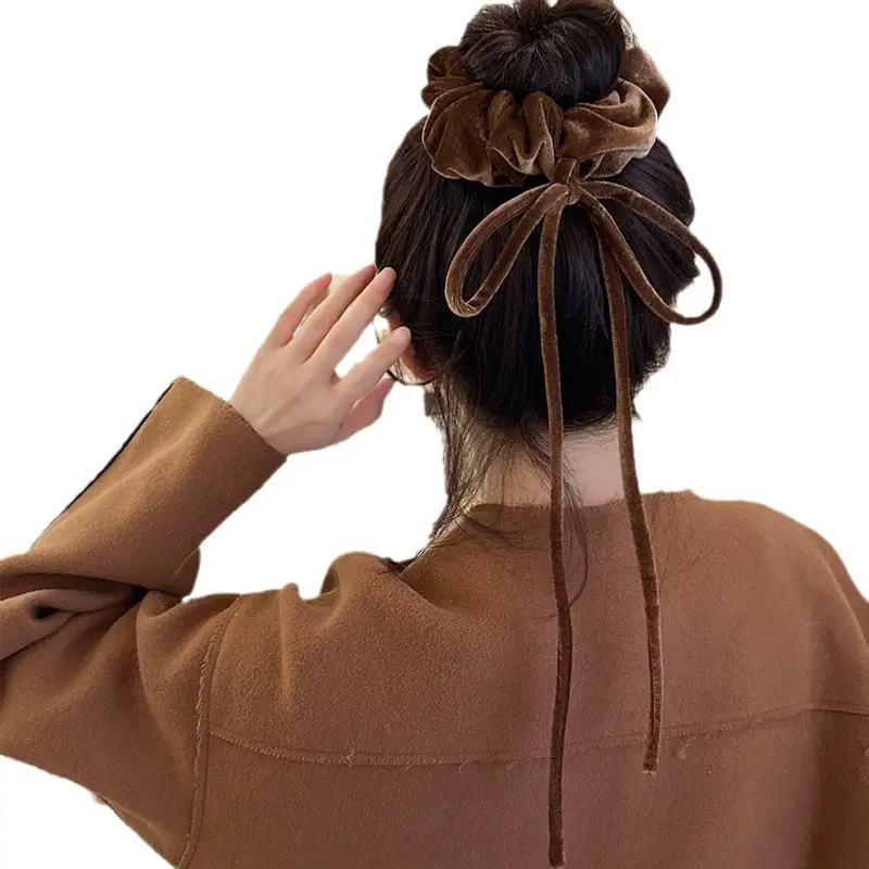Black Velvet Ribbon Hair Ring for Women 2023 Winter - Image 7