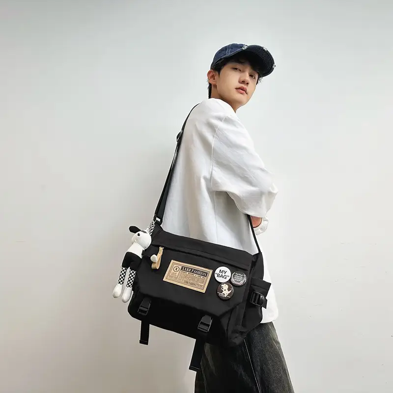 Maroon Canvas Messenger Bag for Boys Students School Bag - Image 13