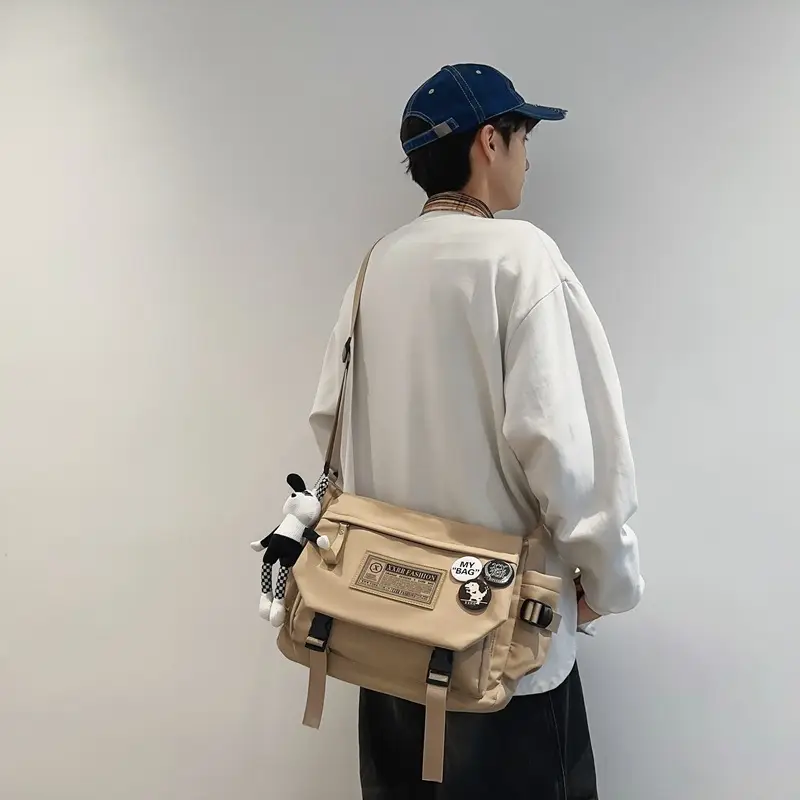 Maroon Canvas Messenger Bag for Boys Students School Bag - Image 14