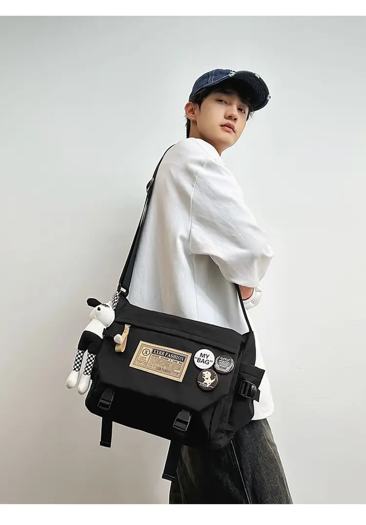 Maroon Canvas Messenger Bag for Boys Students School Bag — feature 10