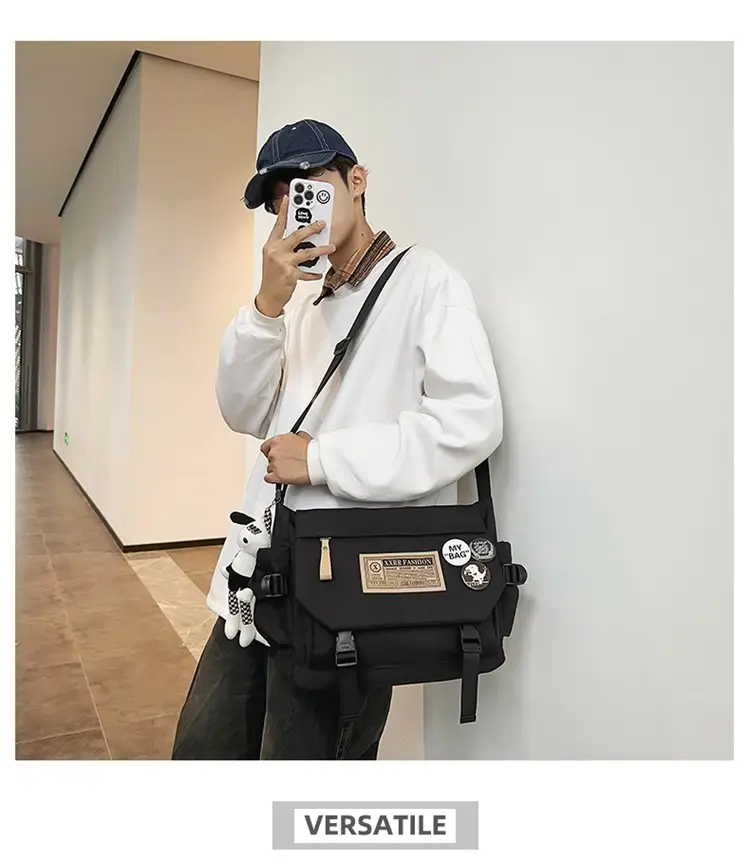 Maroon Canvas Messenger Bag for Boys Students School Bag — feature 11