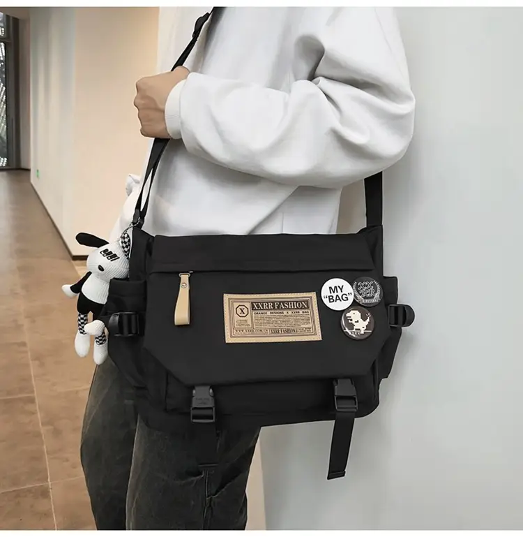 Maroon Canvas Messenger Bag for Boys Students School Bag — feature 14