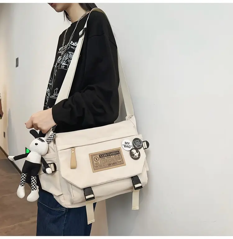 Maroon Canvas Messenger Bag for Boys Students School Bag — feature 24