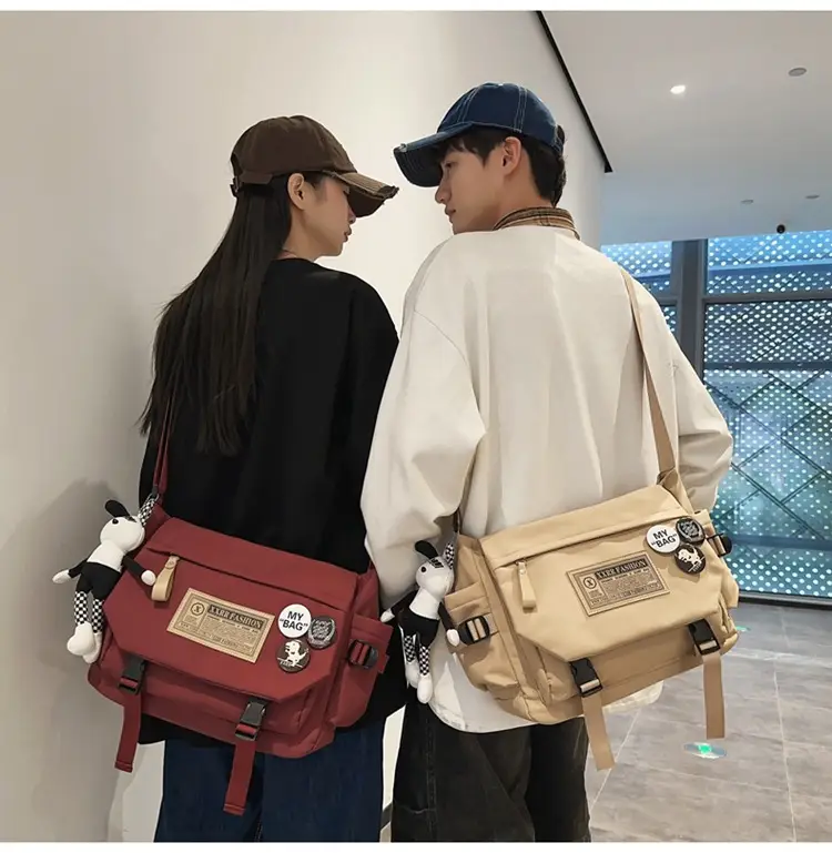 Maroon Canvas Messenger Bag for Boys Students School Bag — feature 31