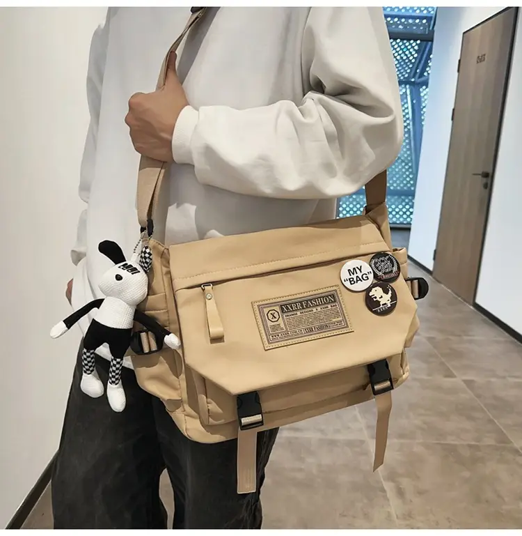 Maroon Canvas Messenger Bag for Boys Students School Bag — feature 38