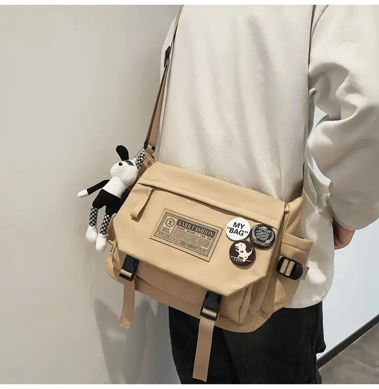 Maroon Canvas Messenger Bag for Boys Students School Bag — feature 39