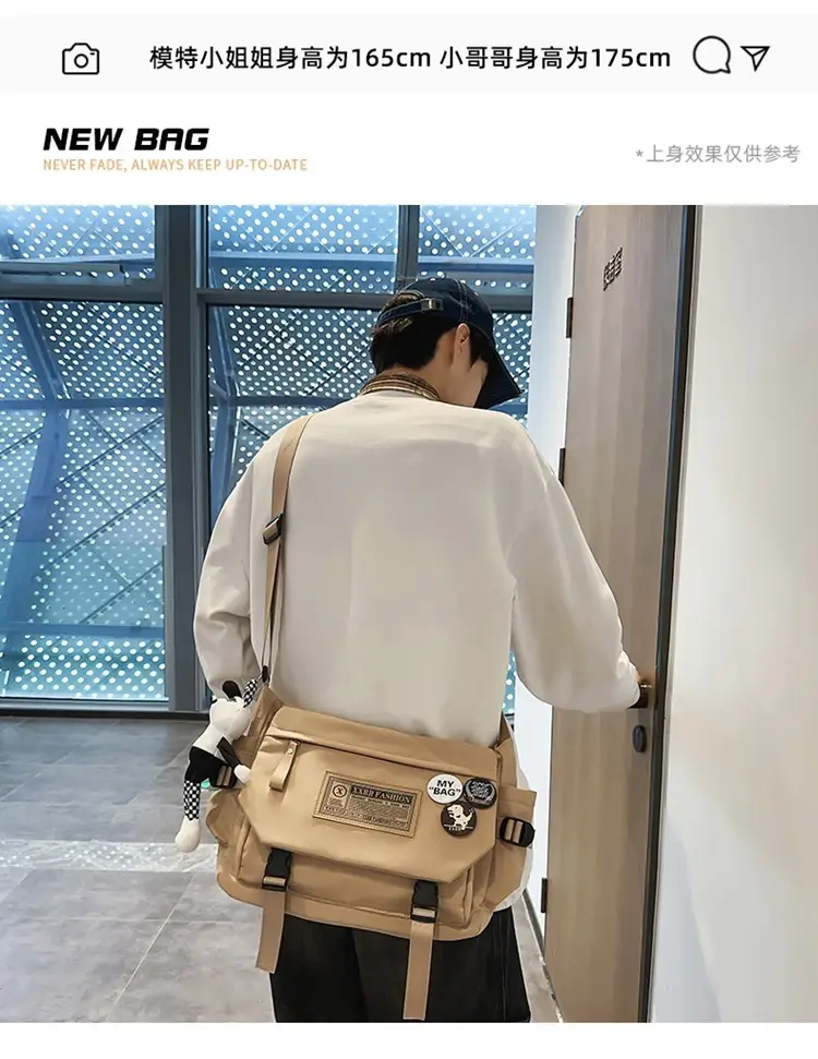 Maroon Canvas Messenger Bag for Boys Students School Bag — feature 5