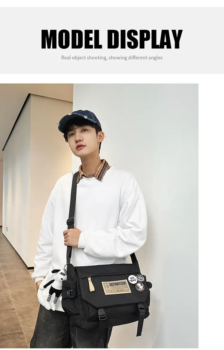 Maroon Canvas Messenger Bag for Boys Students School Bag — feature 9