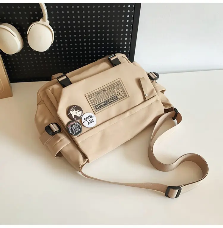 Maroon Canvas Messenger Bag for Boys Students School Bag - Image 3