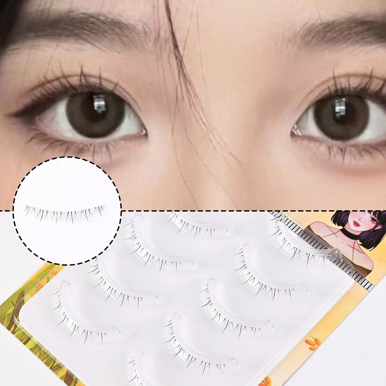 Small Flame Under Eyelash Mother Raw Cartoon Cos Transparent Stem Can Be Segmented Natural Whole Bride Makeup Fairy Under Eyelash - Image 8