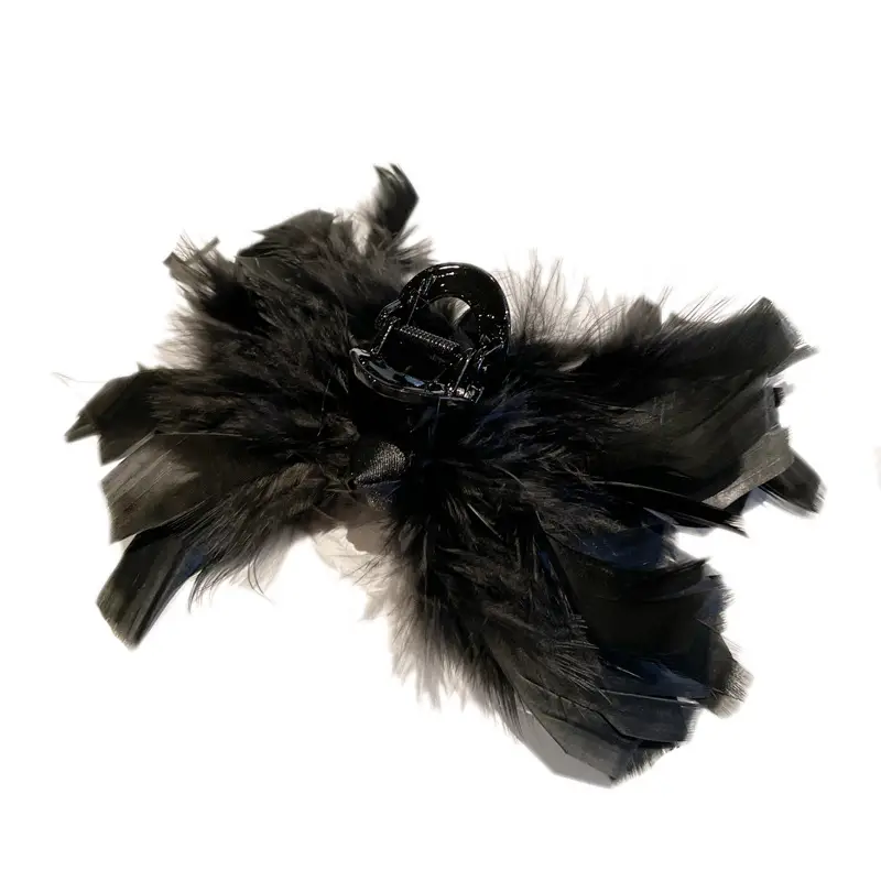 White Feather Hair Clip for Girls Large Size - Image 8