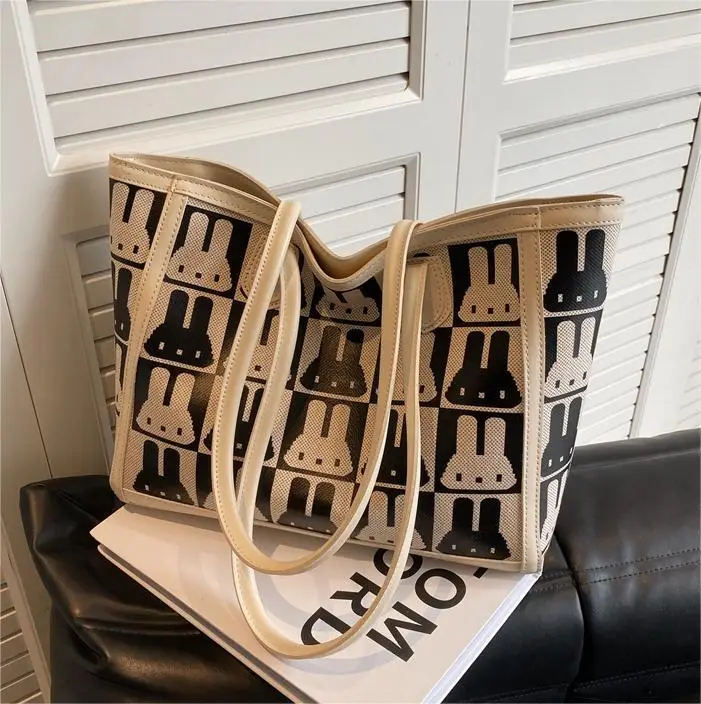 Women's Canvas Bottle Print Shoulder Bag Large Capacity - Image 4