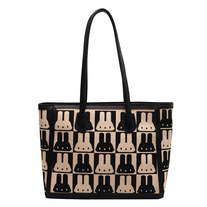 Women's Canvas Bottle Print Shoulder Bag Large Capacity - Image 7