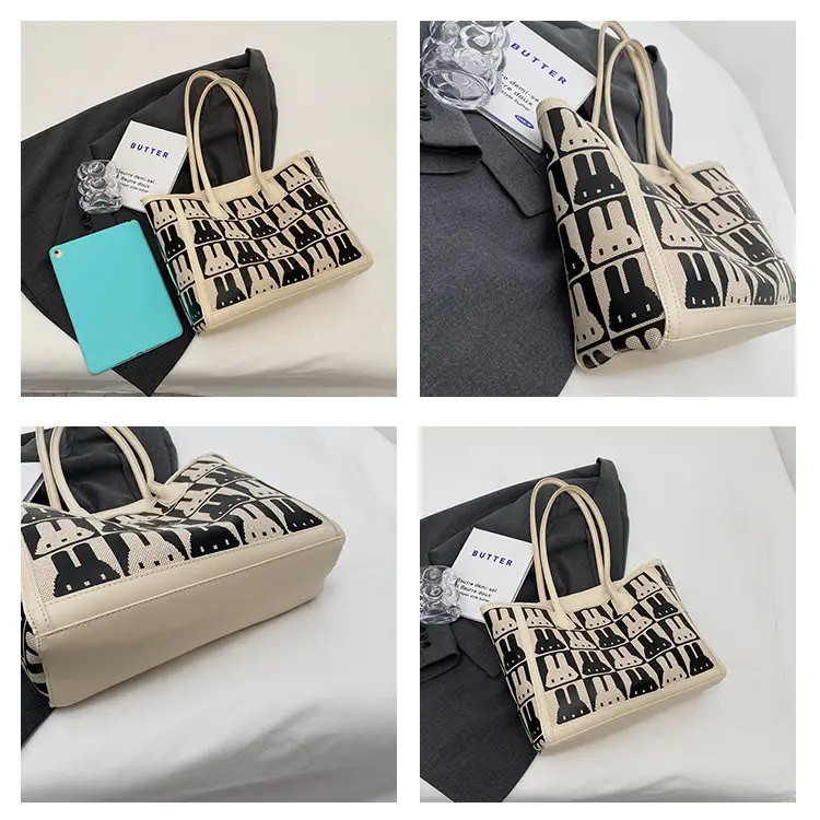 Women's Canvas Bottle Print Shoulder Bag Large Capacity — feature 10