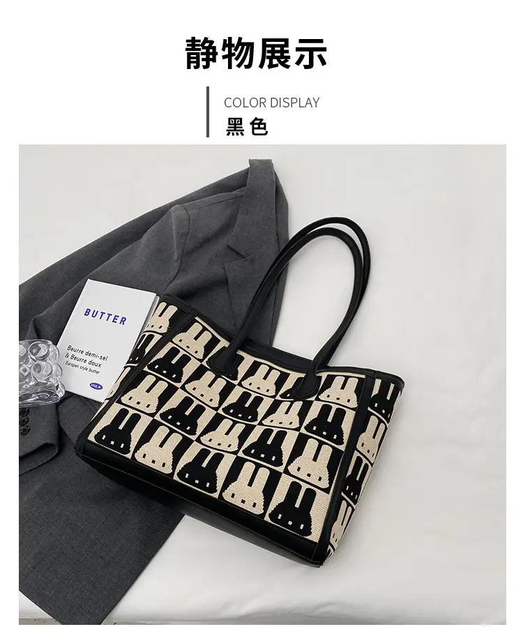 Women's Canvas Bottle Print Shoulder Bag Large Capacity — feature 12