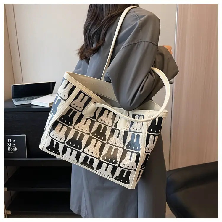 Women's Canvas Bottle Print Shoulder Bag Large Capacity — feature 15
