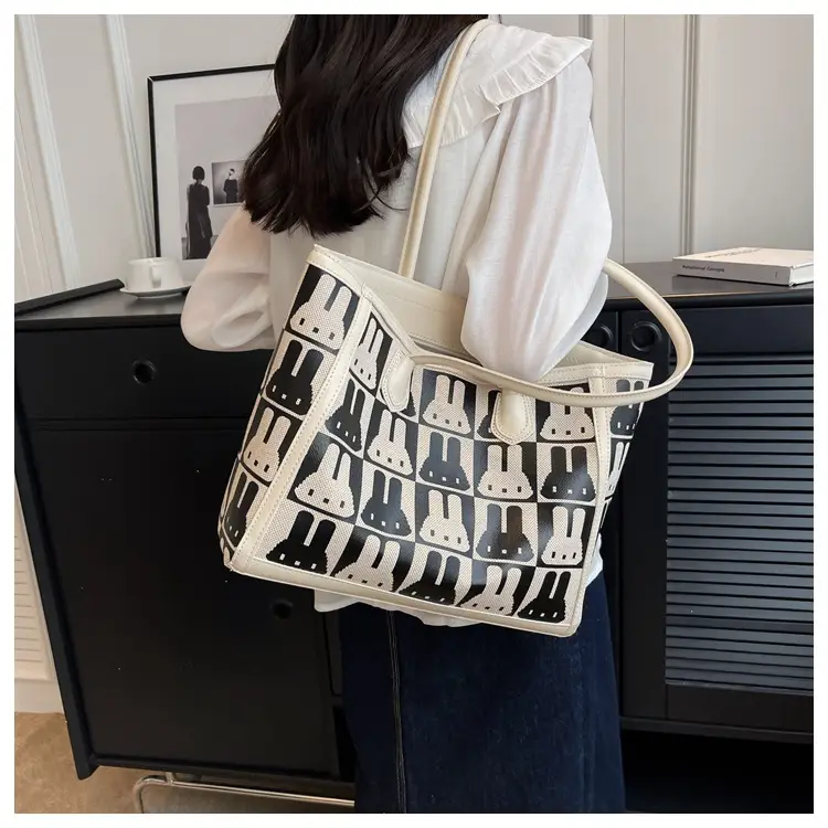 Women's Canvas Bottle Print Shoulder Bag Large Capacity — feature 17