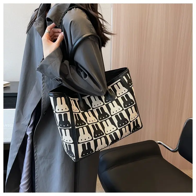 Women's Canvas Bottle Print Shoulder Bag Large Capacity — feature 19