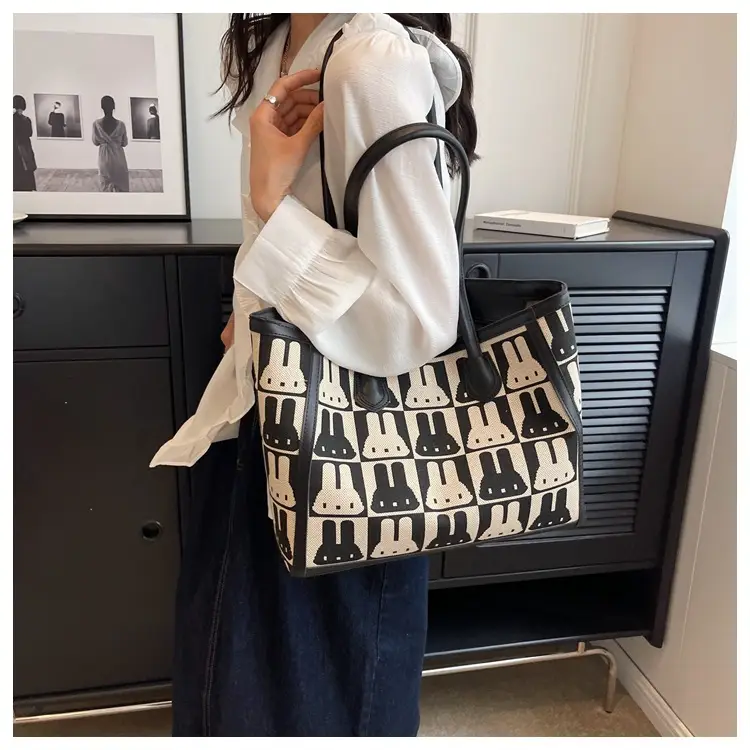 Women's Canvas Bottle Print Shoulder Bag Large Capacity — feature 20