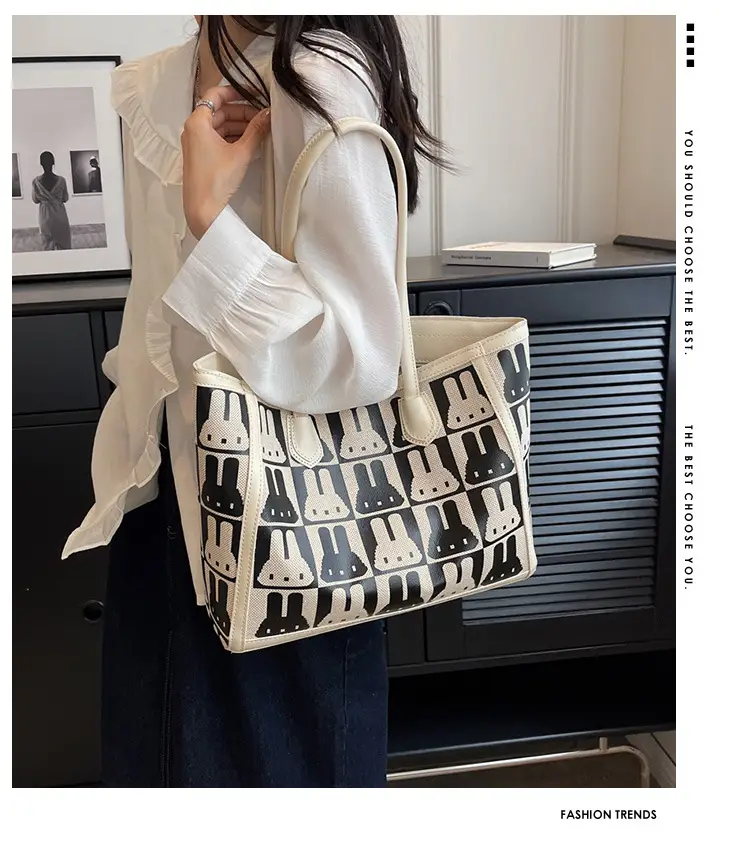 Women's Canvas Bottle Print Shoulder Bag Large Capacity — feature 3