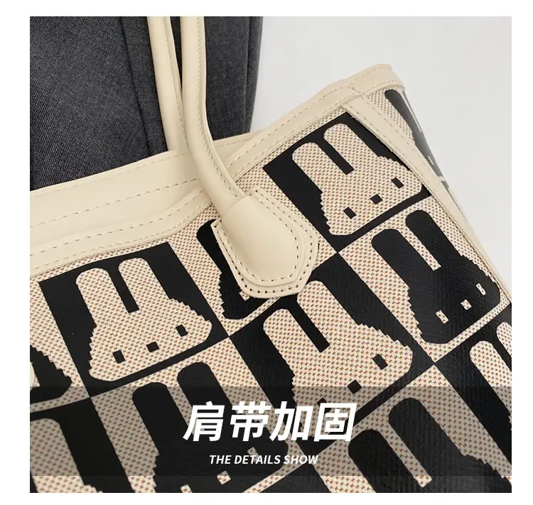 Women's Canvas Bottle Print Shoulder Bag Large Capacity — feature 6
