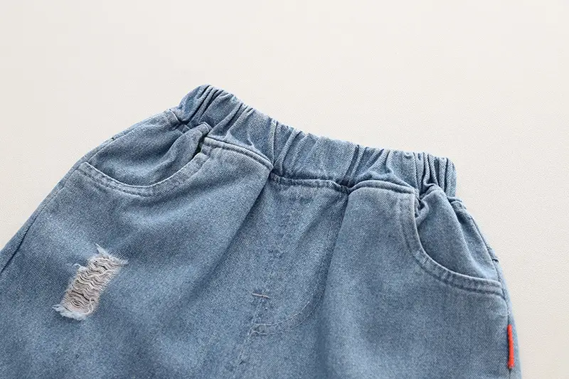 0-5Yr Boys Shorts Suit White Orange Denim Shorts — feature 12