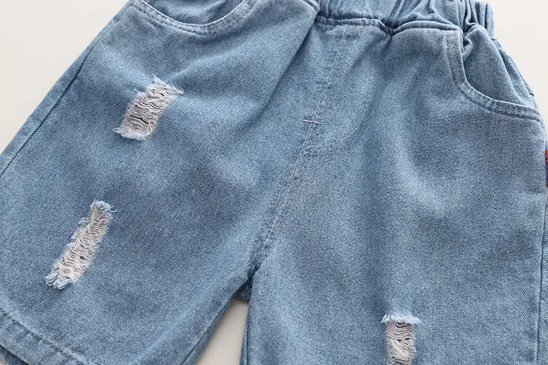 0-5Yr Boys Shorts Suit White Orange Denim Shorts — feature 13