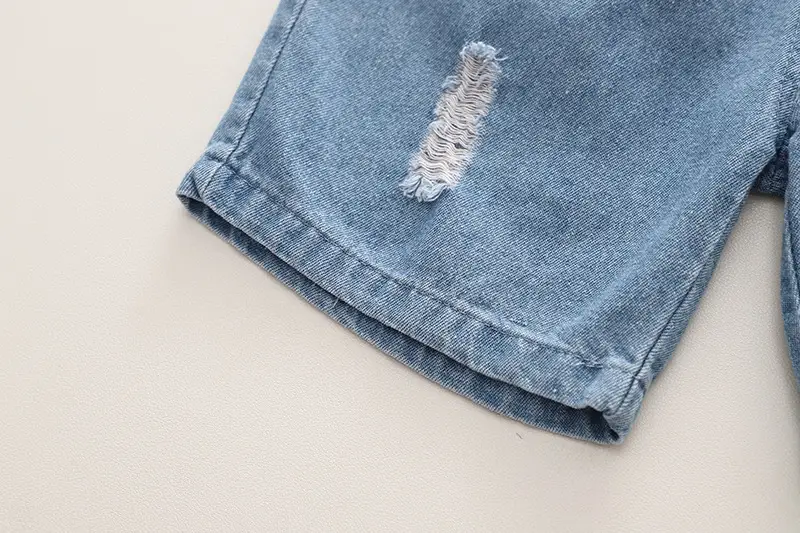 0-5Yr Boys Shorts Suit White Orange Denim Shorts — feature 14