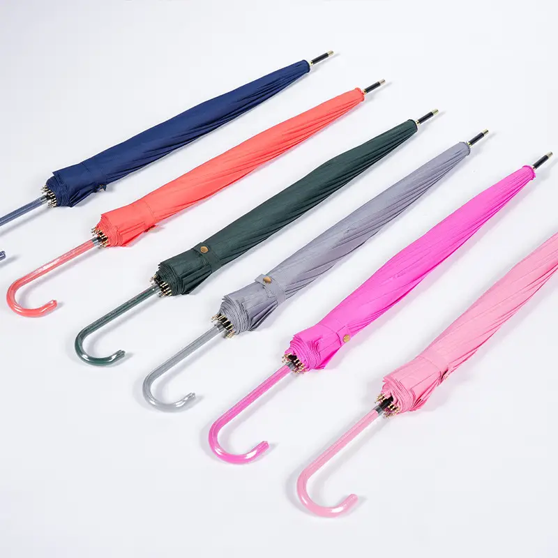 Japanese Style Long Handle Umbrella with Fresh Leather Handle - Image 8