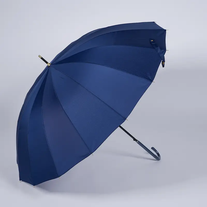 Japanese Style Long Handle Umbrella with Fresh Leather Handle - Image 9