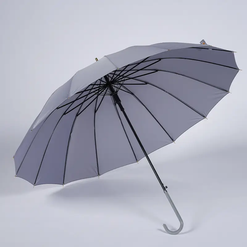 Japanese Style Long Handle Umbrella with Fresh Leather Handle - Image 4