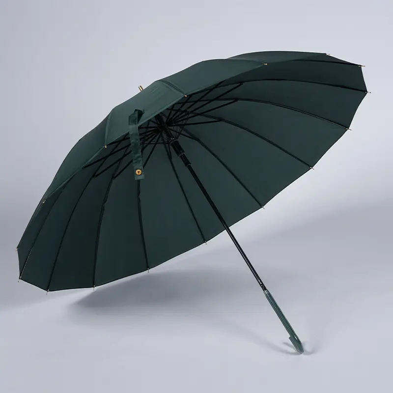 Japanese Style Long Handle Umbrella with Fresh Leather Handle - Image 5