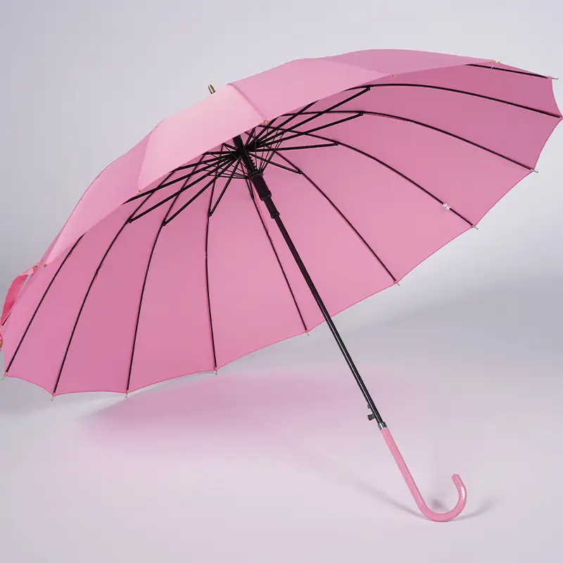 Japanese Style Long Handle Umbrella with Fresh Leather Handle - Image 6