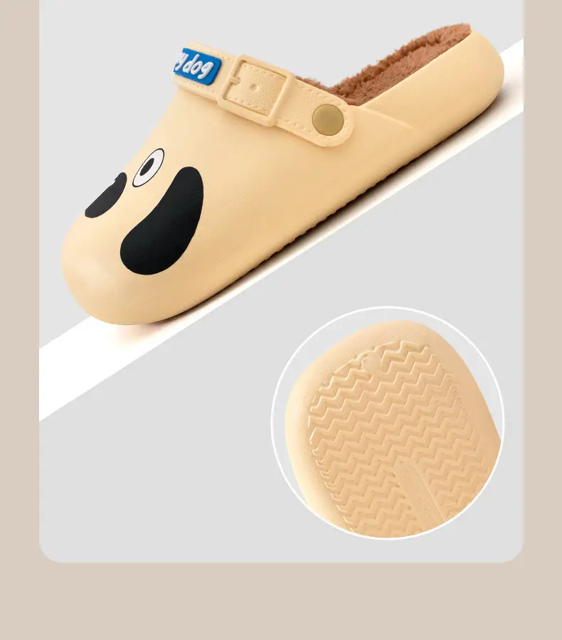 Cartoon Dog Waterproof Cotton Slippers Women Winter Warm Non-Slip — feature 11